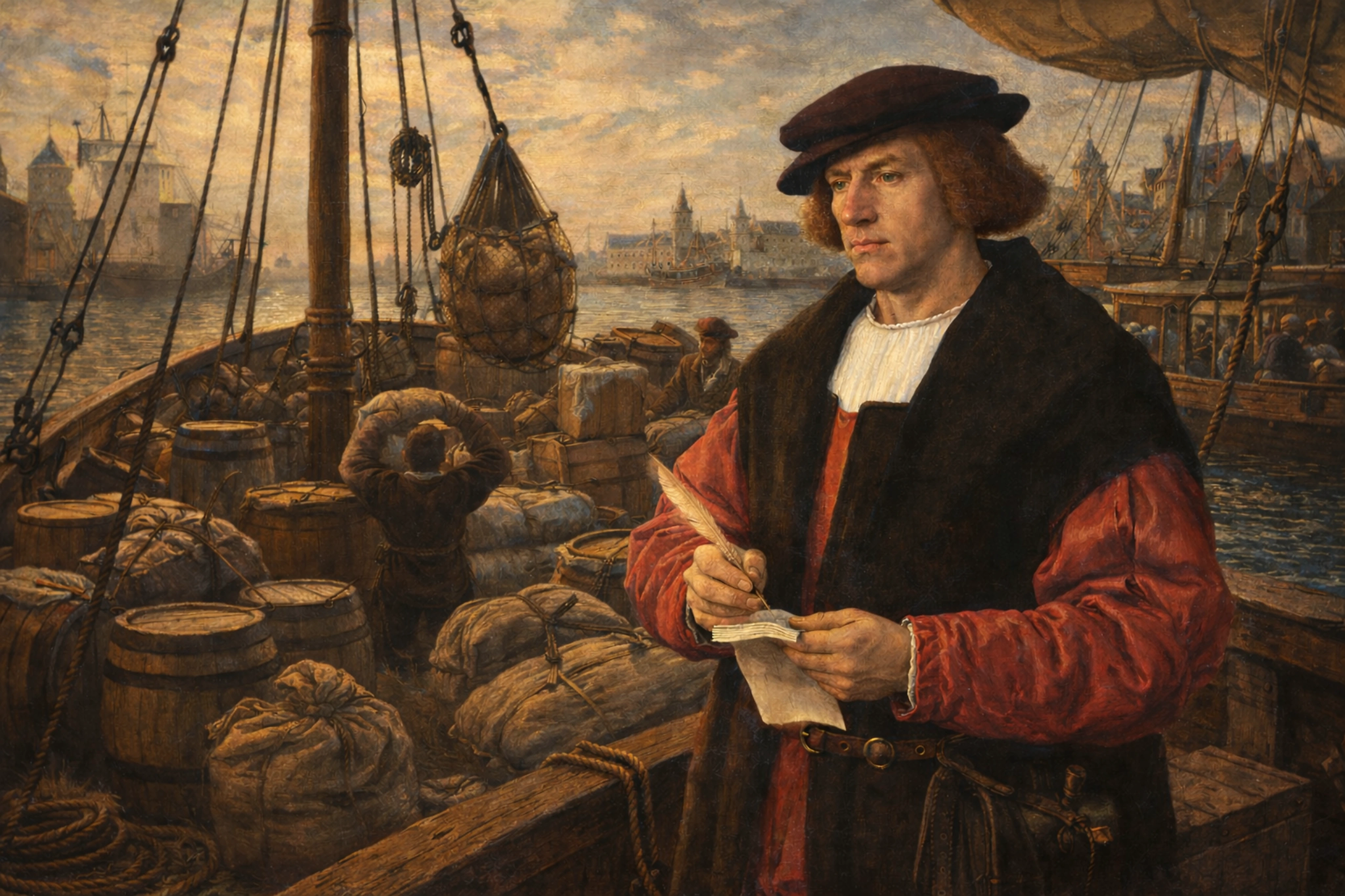 Der Ehrbare Kaufmann, historisches Gemälde